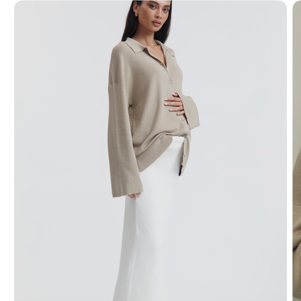Women's Beige Maternity Sweater